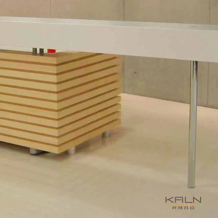 High quality modern solid wooden office furniture customized products good price veneer reception table front counter customized