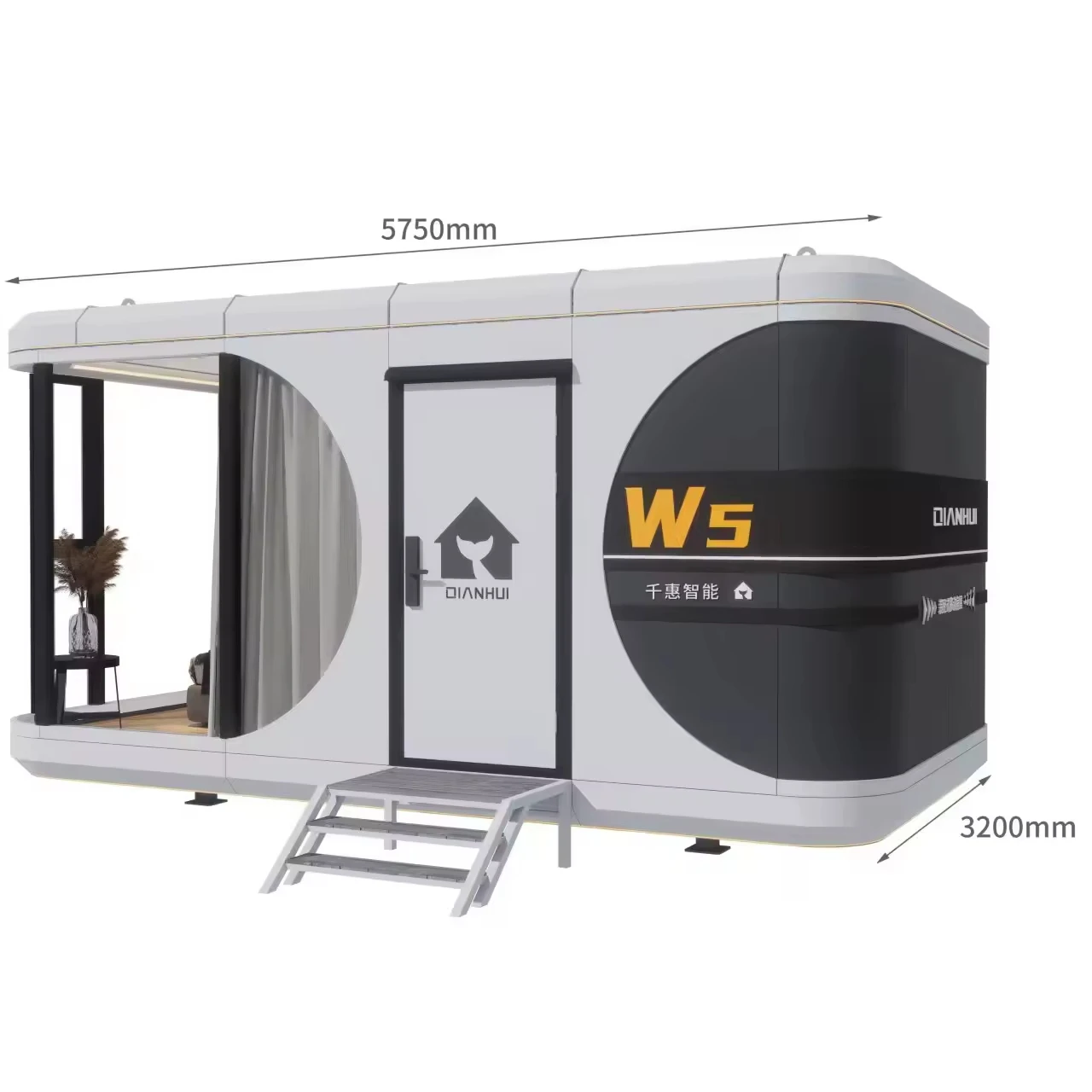 Factory Mobile Home  Eco Friendly  Capsule House Smart Control Space Prefab House 110-240V CE