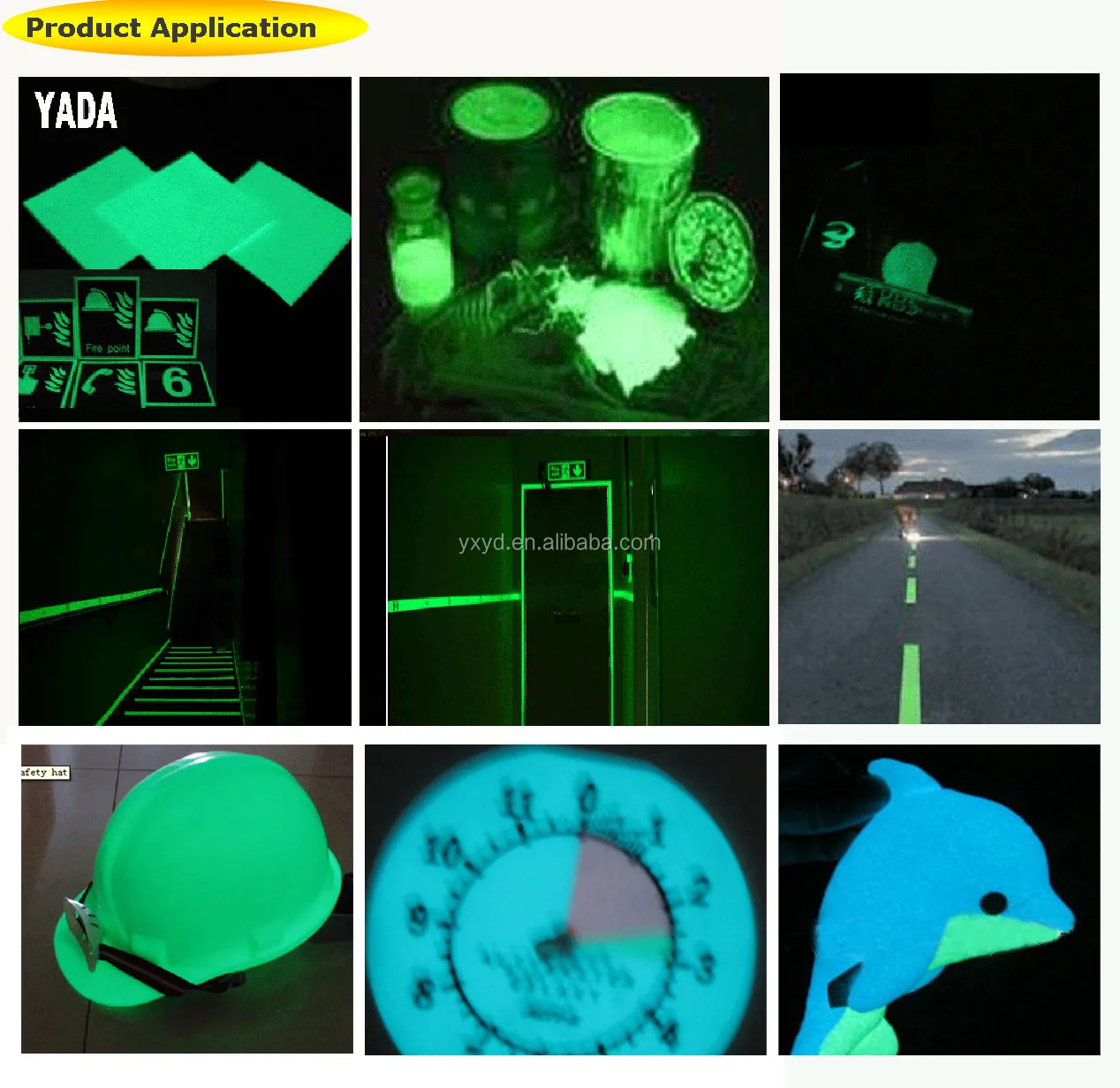 
photoluminescent glowing powder ,glow in dark powder pigment 