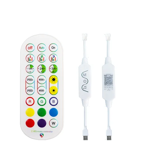 2 4 г RF 24 клавиши пульт дистанционного управления музыкальным RGB Chasing пиксель светодиодный контроллер света с регулируемой подсветкой USB ТВ игровой стол 24-клавишный
