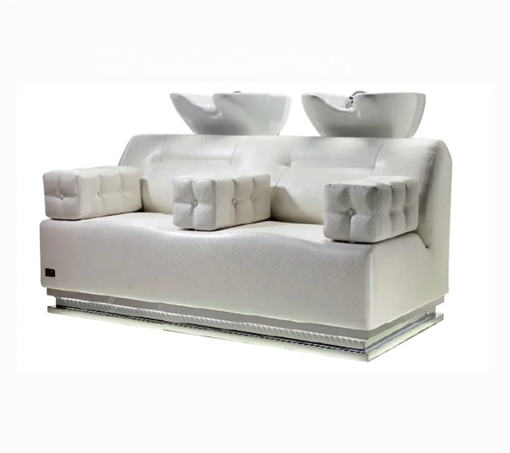 white beauty salon double seat hair washing chair shampoo bed for salon