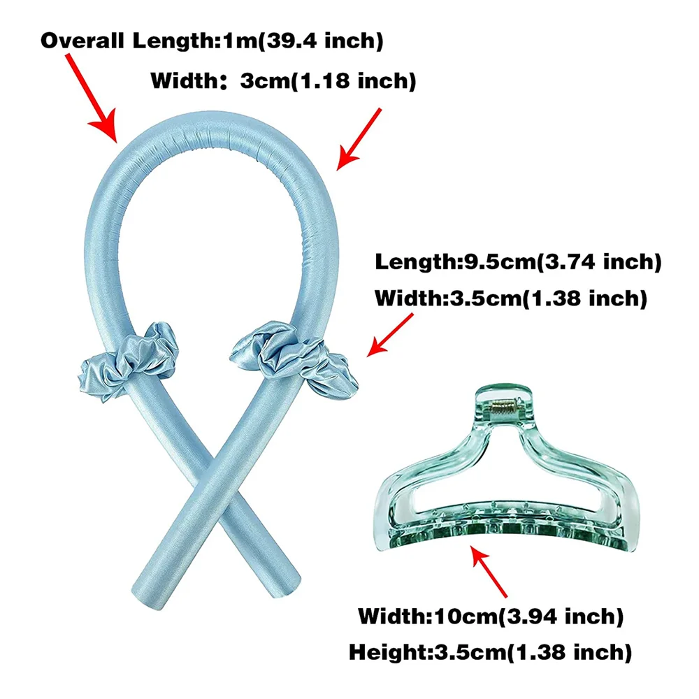 Amovol Silk Hair Headband Flexible Rollers Heatless Hair Curlers Curling Ribbon