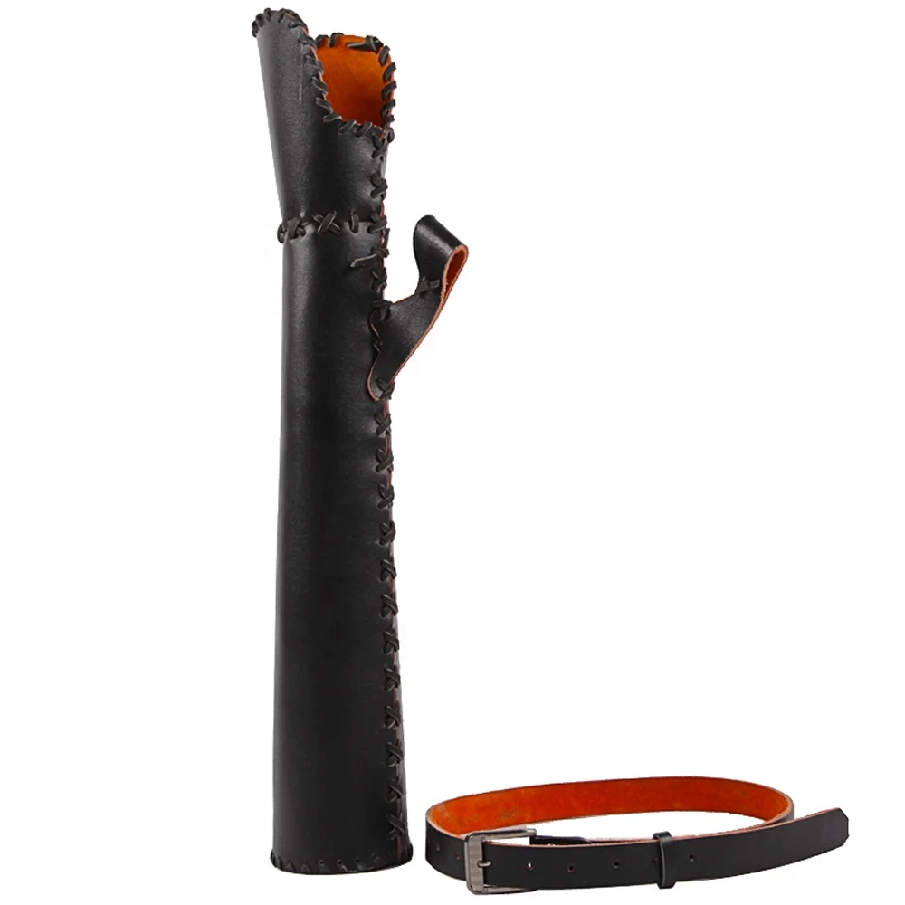 Alibow Medieval Historica Shape Arrows Quiver Handmade Black Cow Leather Archery Quiver