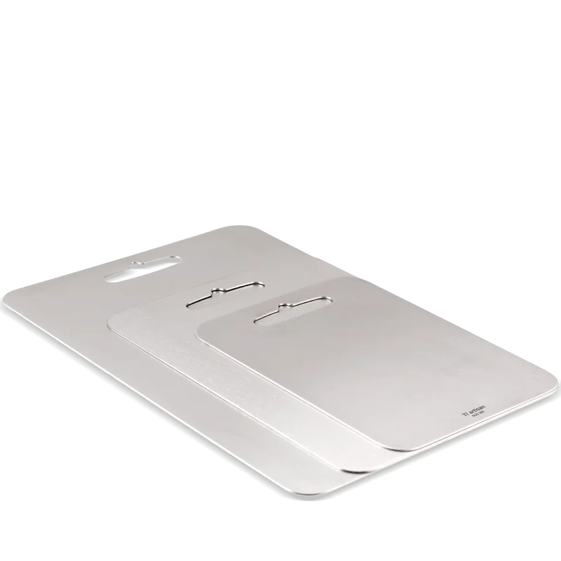 Titanium or Stainless Steel Metal Household Vegetable Fruit Chopping Board Meat Cutting Board For Kitchen ,Outdoor Camping