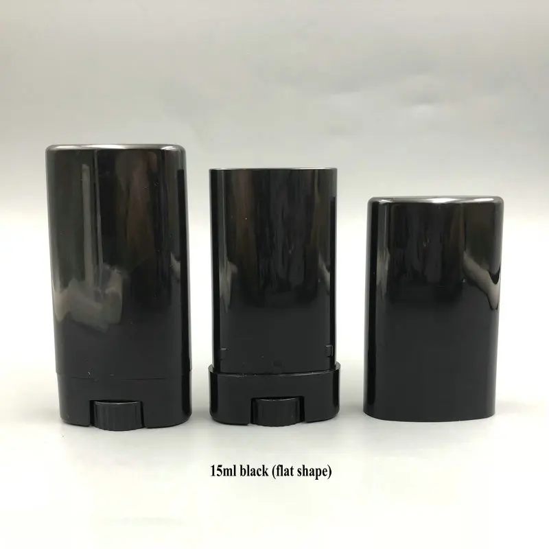 Oval 15 ml 15 g transparent black white twist sunscreen stick tube, 15g glue stick balm tube container, deodorant tube packaging