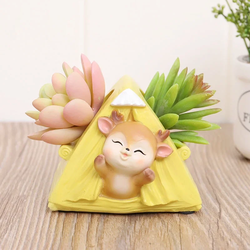 Roogo resin home decoration cute dog flowerpots