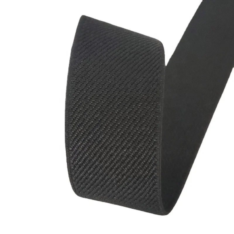 In stocked twill  black elastic band 1 inch 3cm 40mm 2' wide