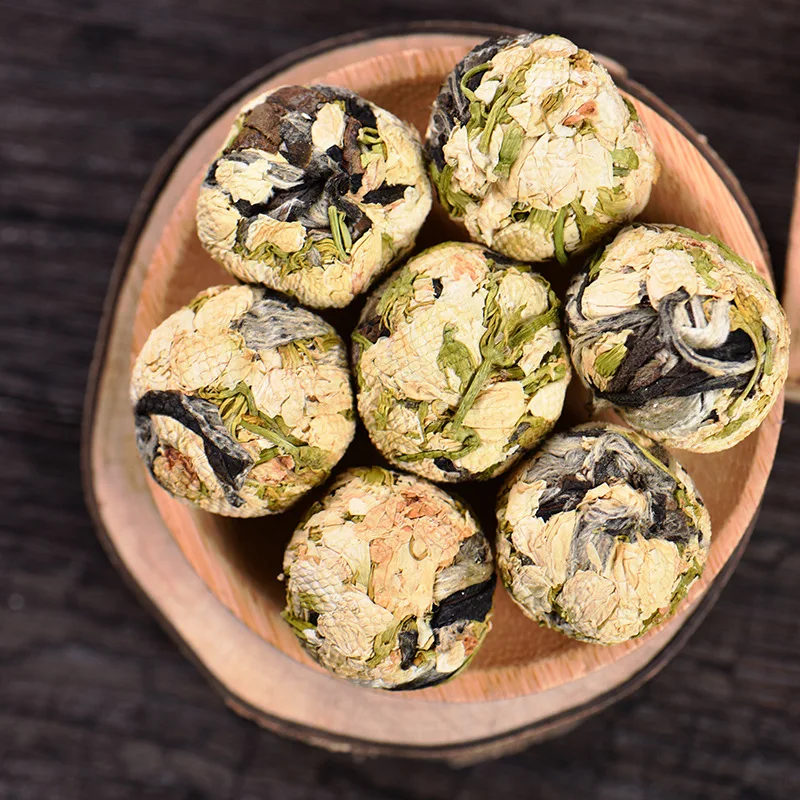 Organic Rose Jasmine White Tea Ball Handmade Flower Tea Dragon Ball Bulk Wholesale Gift Box Yunnan Organic Slimming Health Tea