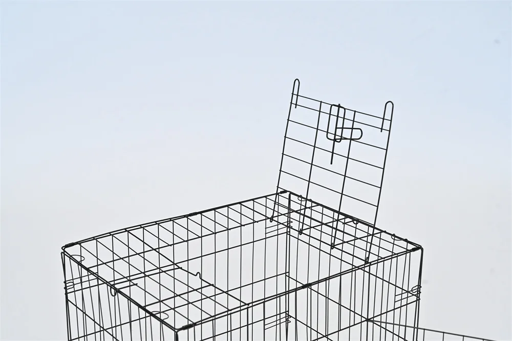 Factory Custom Iron Dog Cage Metal Kennels Black Quadrate Dog Cage