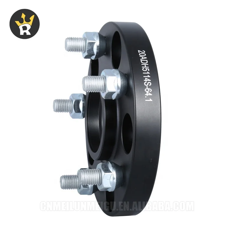 Black 20MM PCD 5x114.3 CB 64.1mm Forged Alloy wheel spacers 5x114.3 For Honda