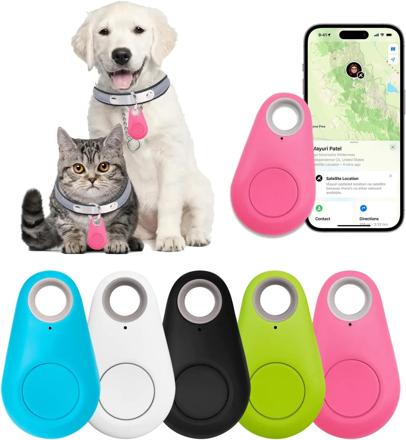 Kingtale Mini Pet GPS Tracking Device Portable Bluetooth Intelligent Anti-Lost Device for Pet Mini Pet GPS Tracking Device