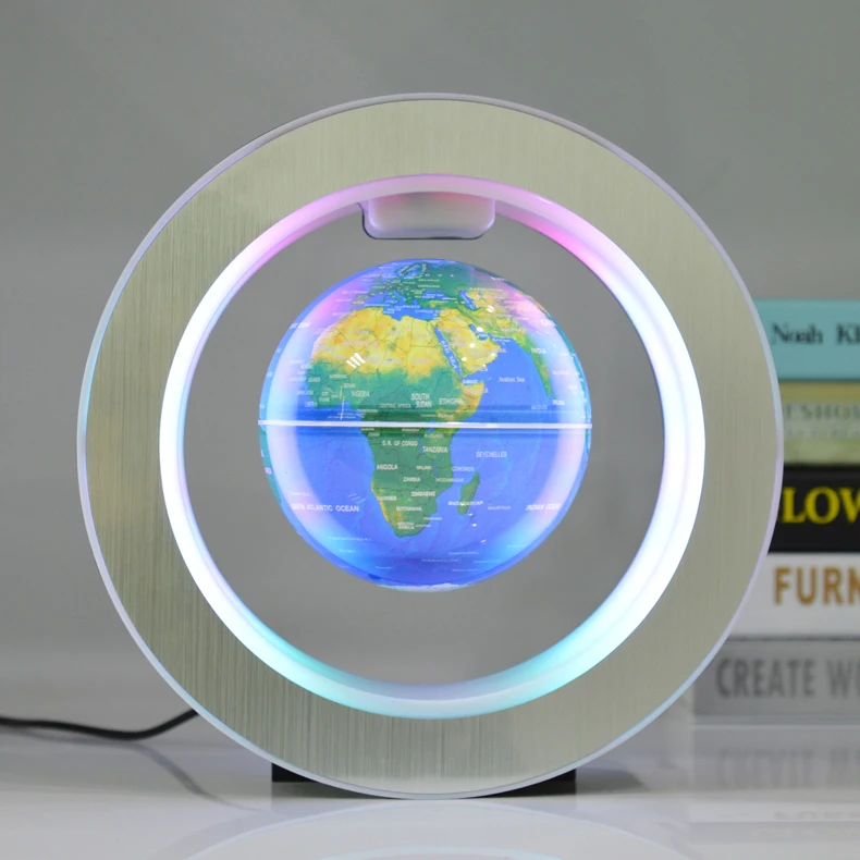 magnetic levitating and rotating globe with LED light globe