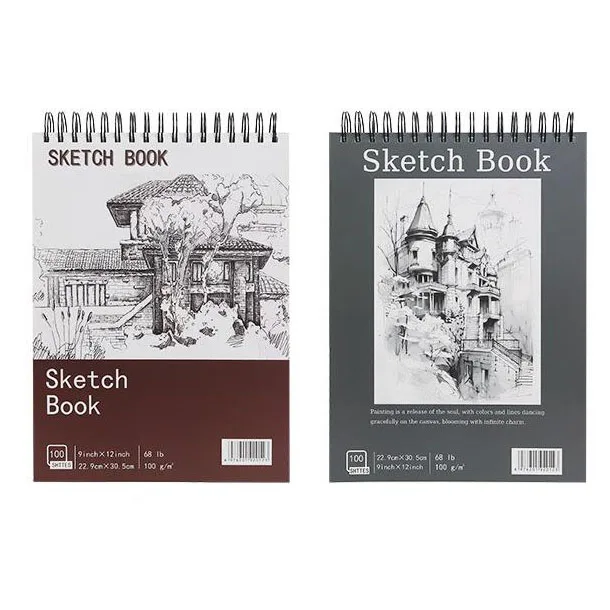 XinyiArt 9x12 Inch 100 Sheets  Sketchbook Spiral Acid Free Drawing Paper Sketch pad Book for Drawing Sketching and Illustrating