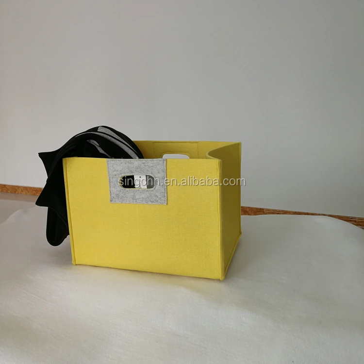 2024 Wholesale Polyester Storage Basket Durable Materials Large Size Laundry Bag Folding Felt Basket Custom Accepted