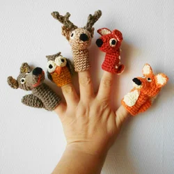 Kids crochet finger puppets custom animal crochet finger puppets toddlers montessori speech toys