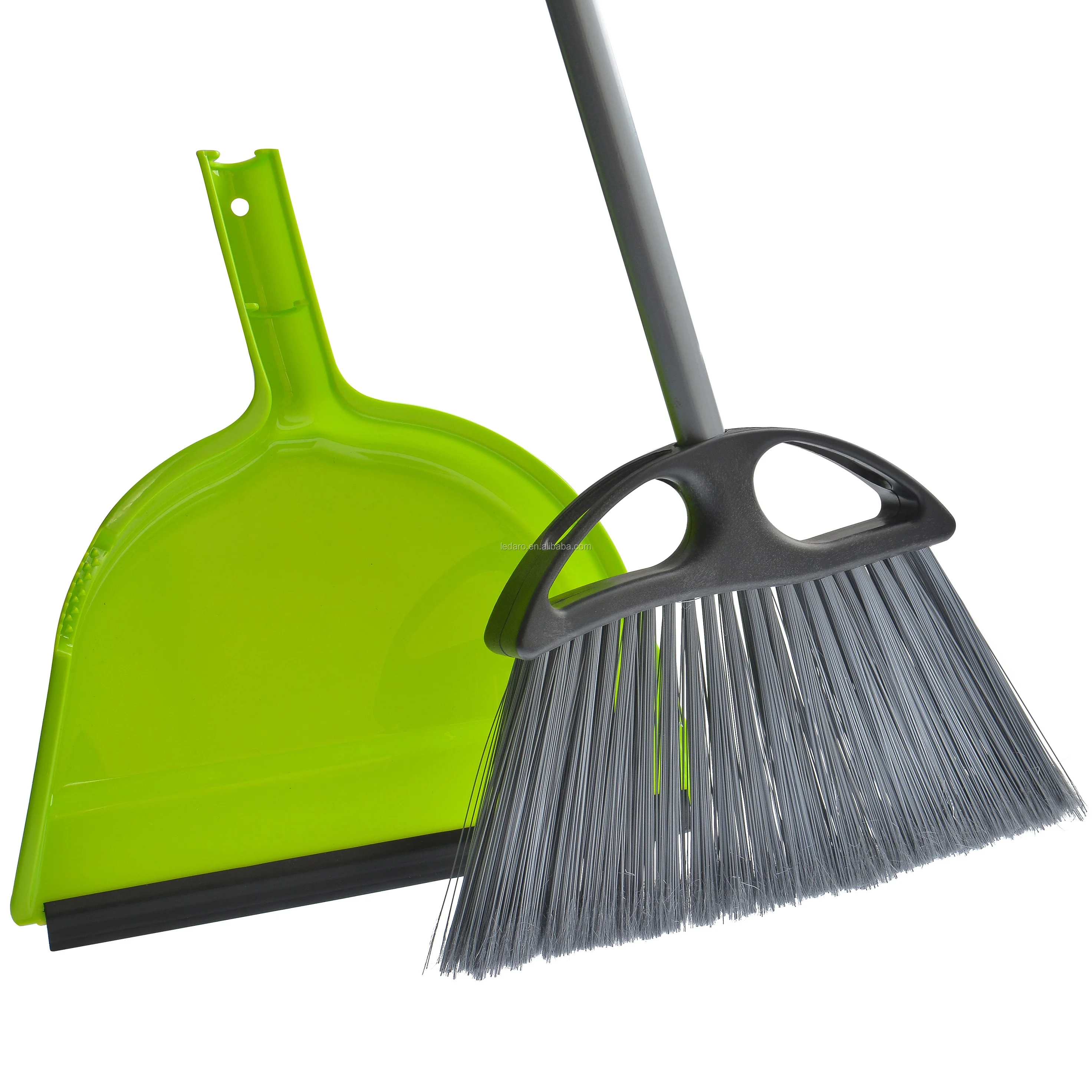 Angled Broom and Dustpan Set with Durable Steel Handle Easy Sweeping for Home Kitchen Office Floor Collects Dust Dirt Debris