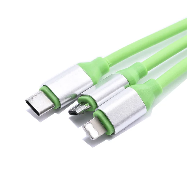 Wholesale 3 in 1 USB charging cable Fast charging data cable for Micro i5 Type-C mobile phone charger
