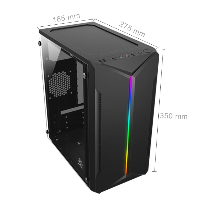 SNOWMAN 021/022 Gaming Computer PC Case Tempered Glass Front Airflow Mesh 250mm GPU/VGA 145mm CPU Cooler PC Case