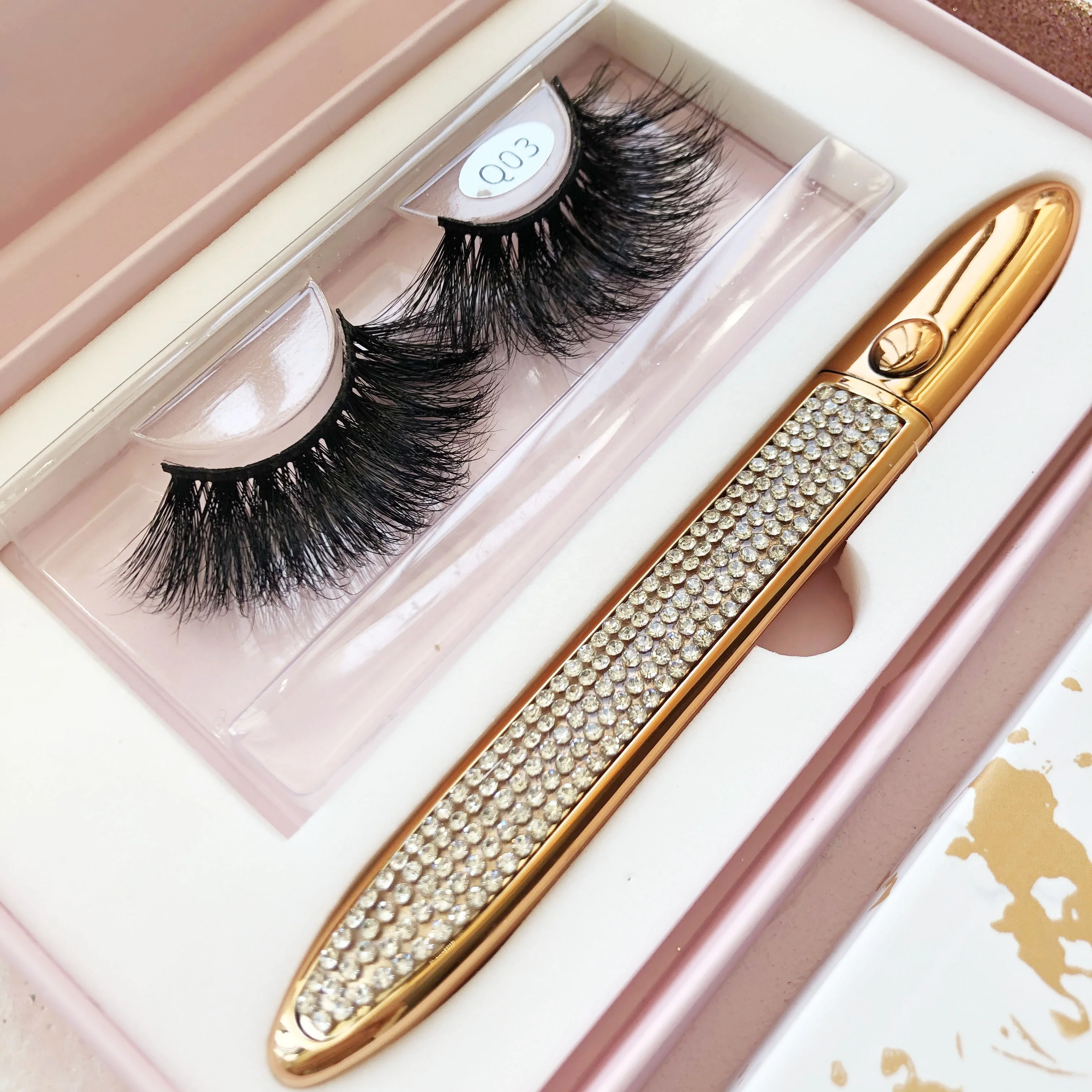 iShero 3d mink lashes 5d natural curly fluffy eyelashes with eyelash packaging box for 3 set