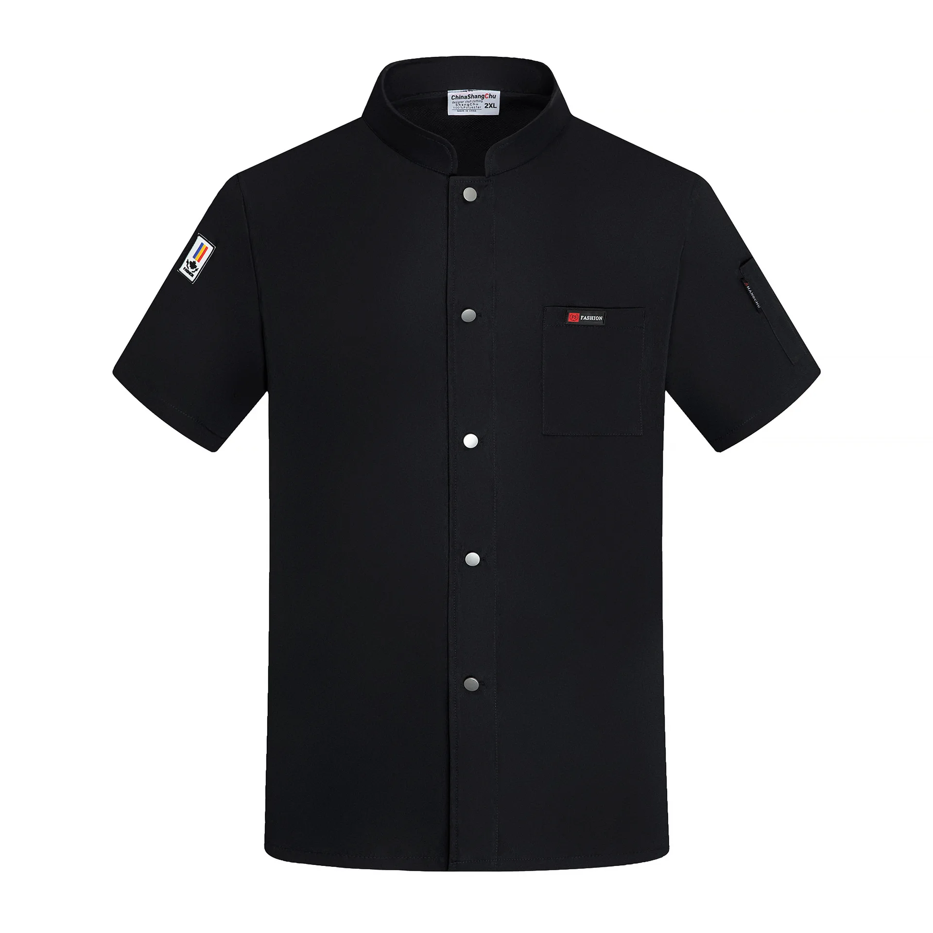 Readymade Wholesale Retail Shirt Cook Uniform Restaurant Coat Tops Chef Uniform Chef with Mesh Woven Short Work Wear Uniform
