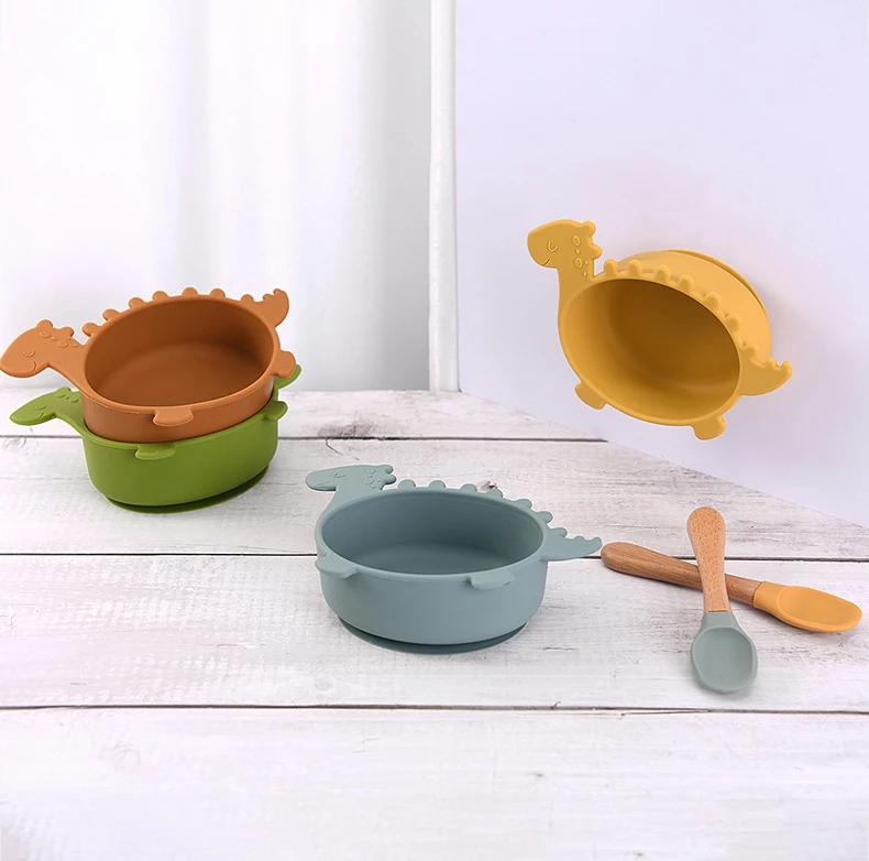 Lifetop Custom Baby Silicone Bowls with Suction Other Baby Feeding Products Cat Dinosaur Shape Baby Bowls