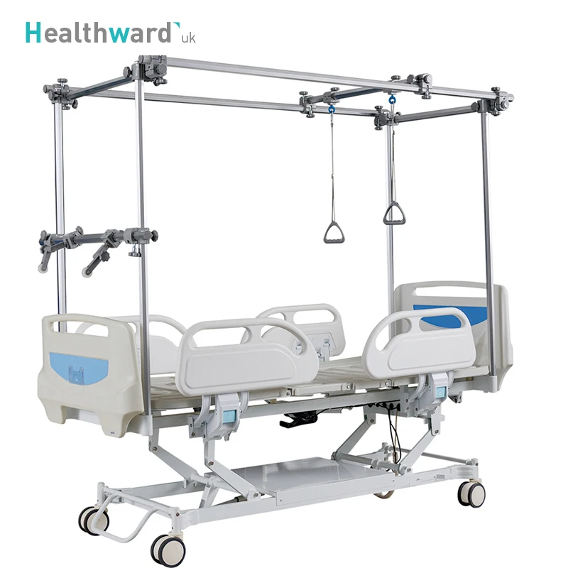 GB8c Professional 5 Function Adjustable Lumbar Traction Medical Bed Electric Orthopedic Hospital Bed with Wheels