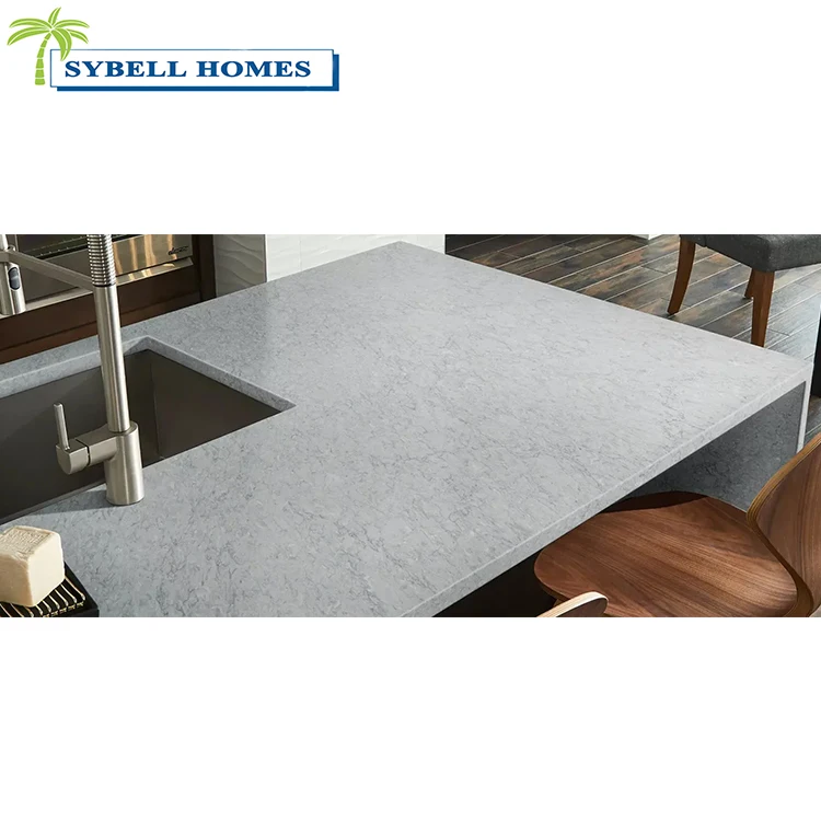Искусственный камень, серый кварцевый цемент, кухонная столешница, полированный бетон, столешница, столешница