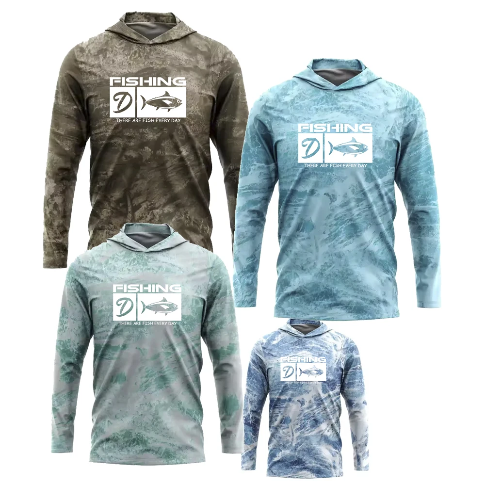 Long sleeves shirts design Fishing Hoodie Wear UPF50+Quick Dry Breathable Fishing Shirts Custom Design Fishing Shirts