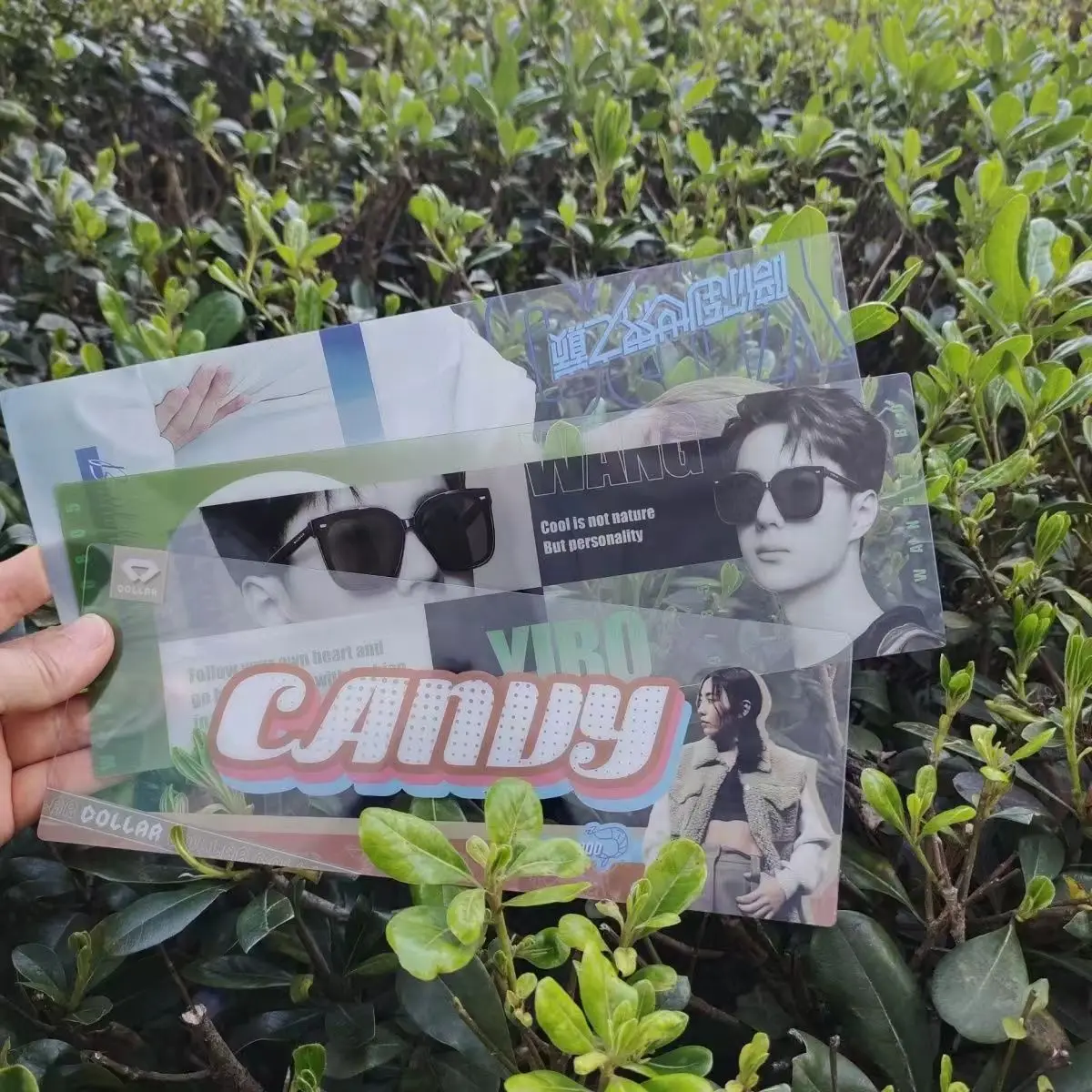 Kpop поставщик пользовательских двухсторонних цветных слоганов открытки прозрачные фотокарточки