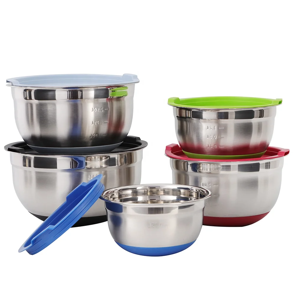 Nicety Новое поступление 18 см Салатница из нержавеющей стали с резиновым дном миска для смешивания кухня для фруктов кемпинга легко чистить