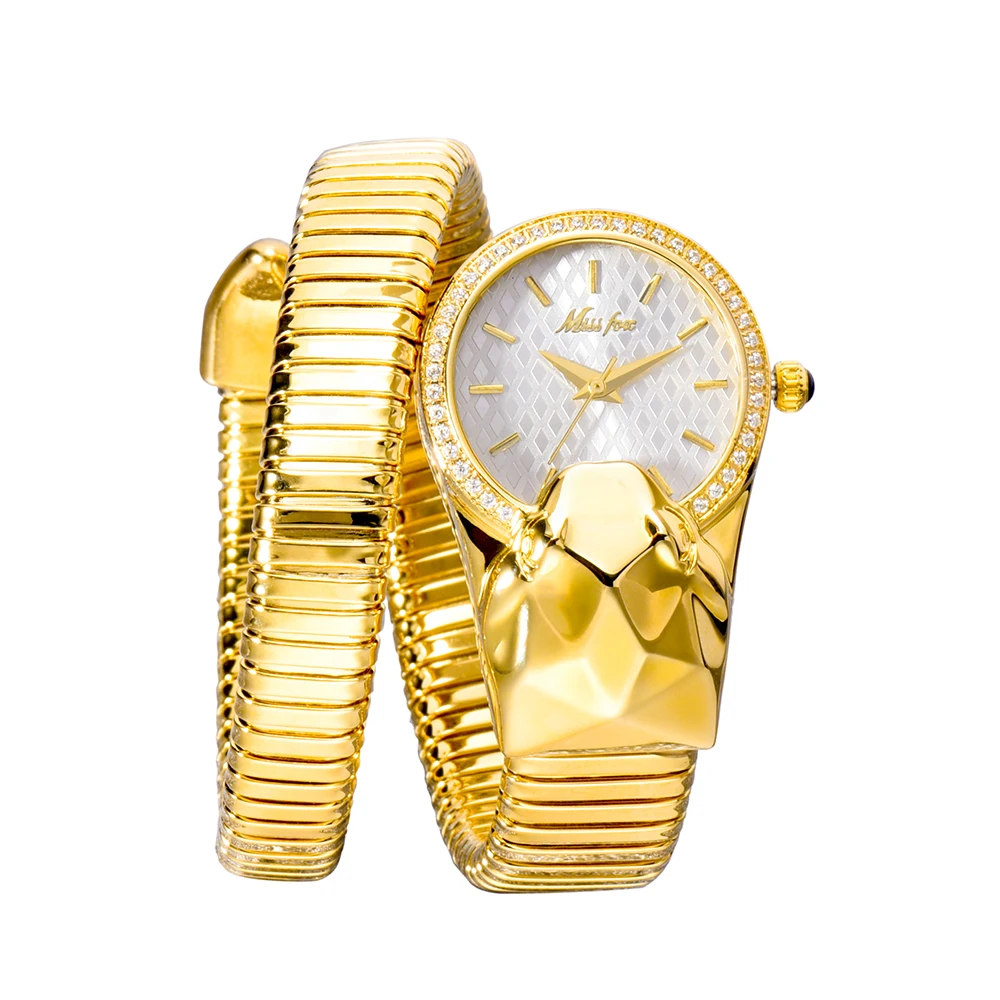 Miss Fox 2808 Snake Shape Diamond Watch For Women Luxury Brand fashion Iced Out
