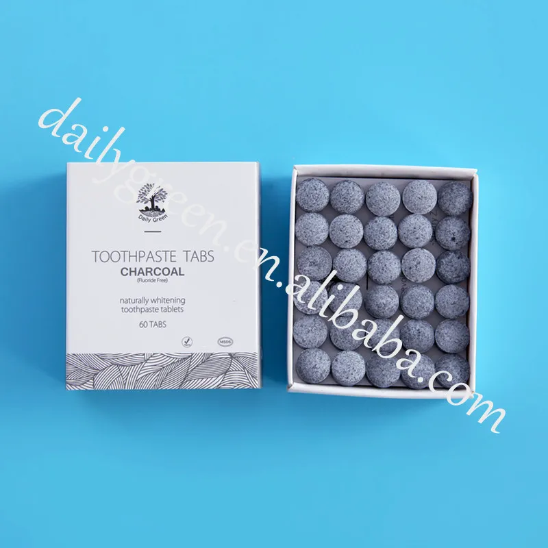 Charcoal Whitening Teeth Toothpaste Tablets Flouride Wholesale With Private