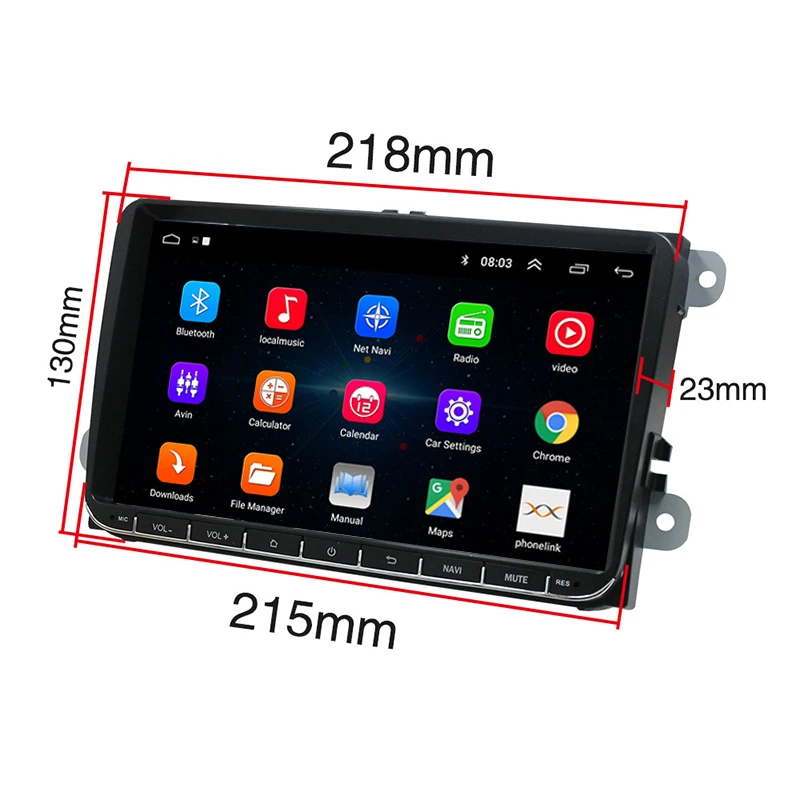 9 Inch 2 DIN Android Car Radio Stereo GPS multimedia Player ForVW/Volkswagen/Polo/SEAT/Passat/Toledo