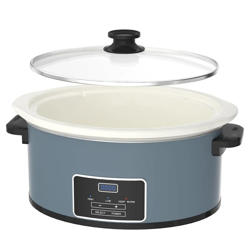 Large 6-Quart Programmable Slow Cooker with with Auto Warm Setting, Crock Pot for Family Holiday Dinners, Soup, 3 Heat Settings