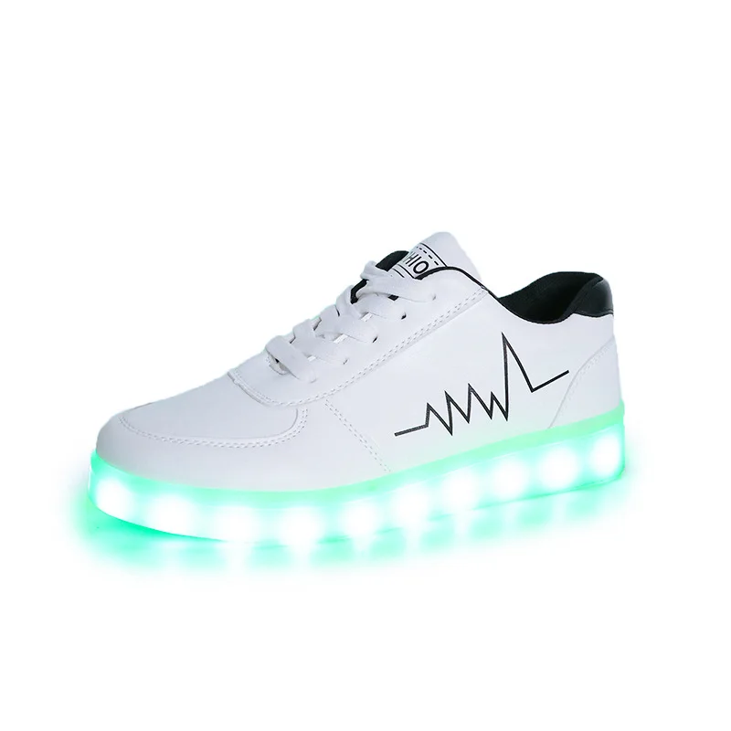 usb rechargeable colorful student board shoes led boy and girl luminous couple light shoes