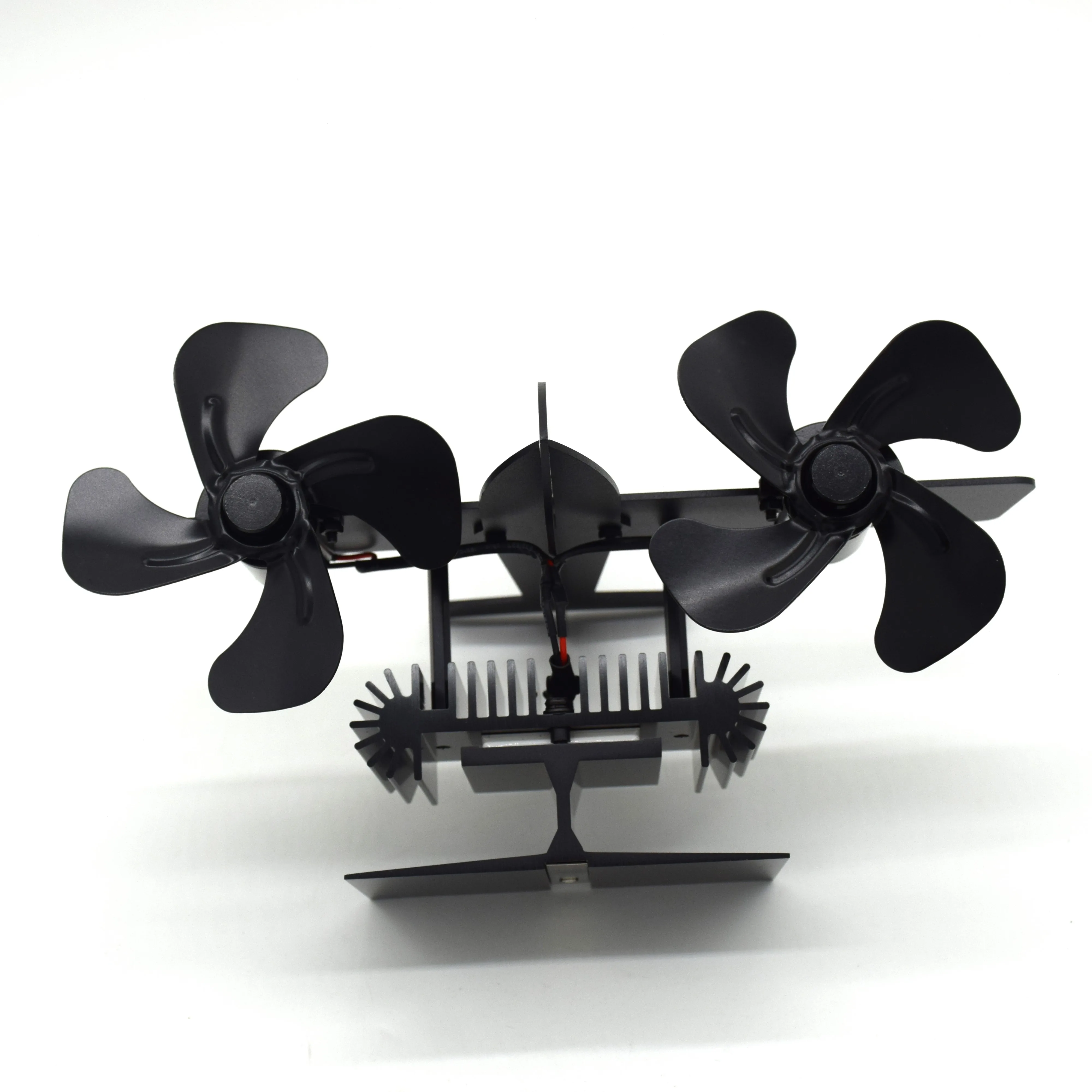 Large Airflow Double-Headed 8 Blade Twin Motor Stove Top Coal Stove Fan For Apartment Villa Restaurant