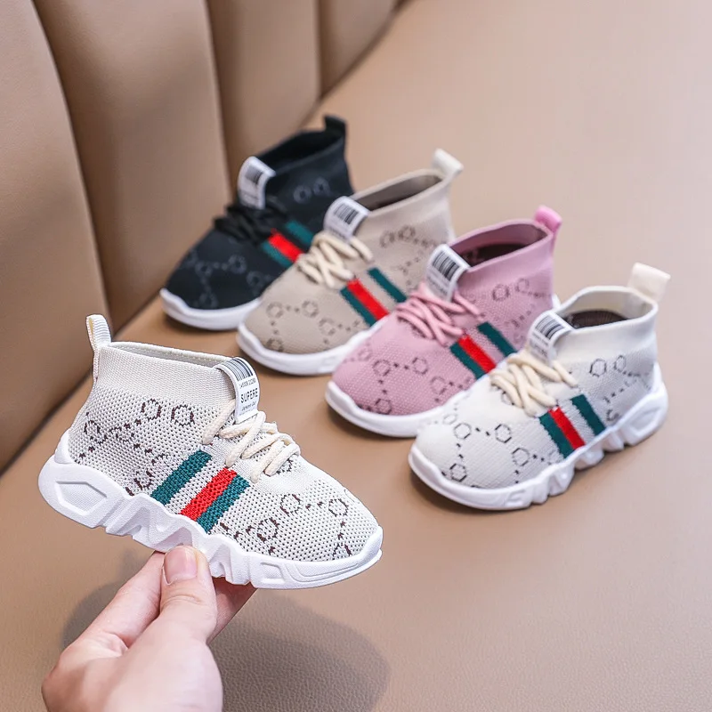Кроссовки-носки для новорожденных вязаные крючком дизайнерские повседневная обувь начинающих ходить детей на