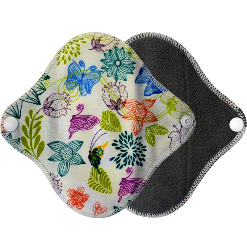 Feminine Cloth Organic Pad Menstrual Washable Reusable Sanitary Bamboo Panty Liner Aneercare Comfortable Offered Winged 10.5g CE