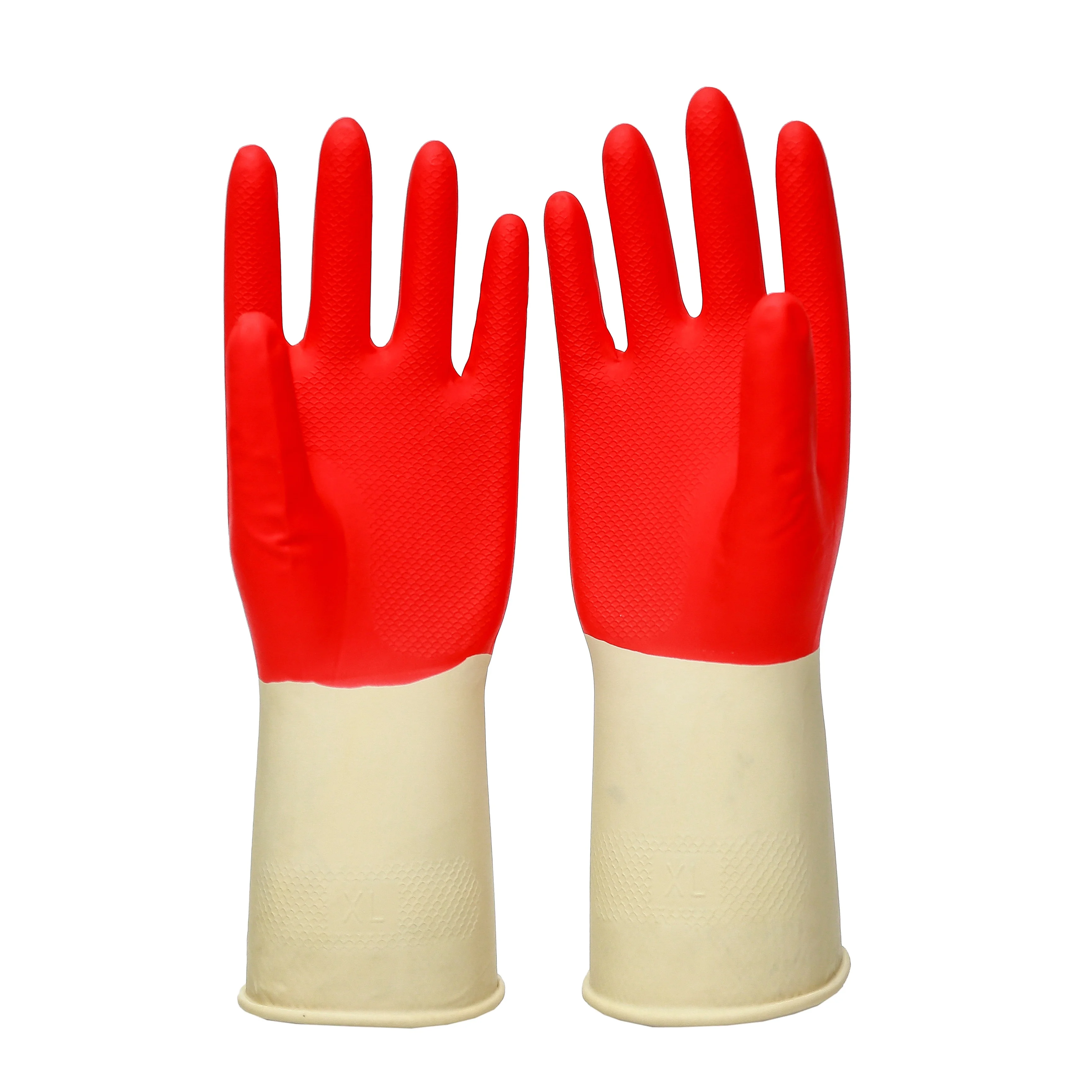 50G Bi color cheap household latex gloves double color latex gloves