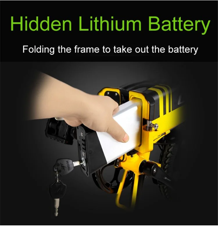 
LANKELEISI A6 14-inch portable folding electric bicycle 36v400w8.7ah lithium battery, level 5 electric moped 