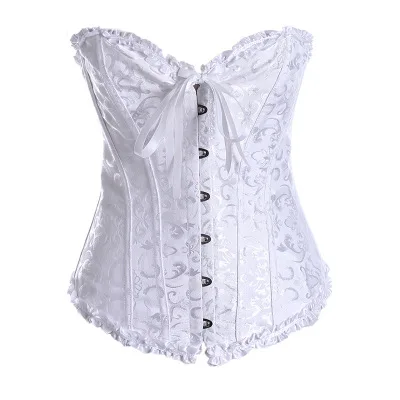 
Women Satin Bustier lingerie victorian corset Overbust Top Lace Sexy Corsets and Bustiers for wedding party 