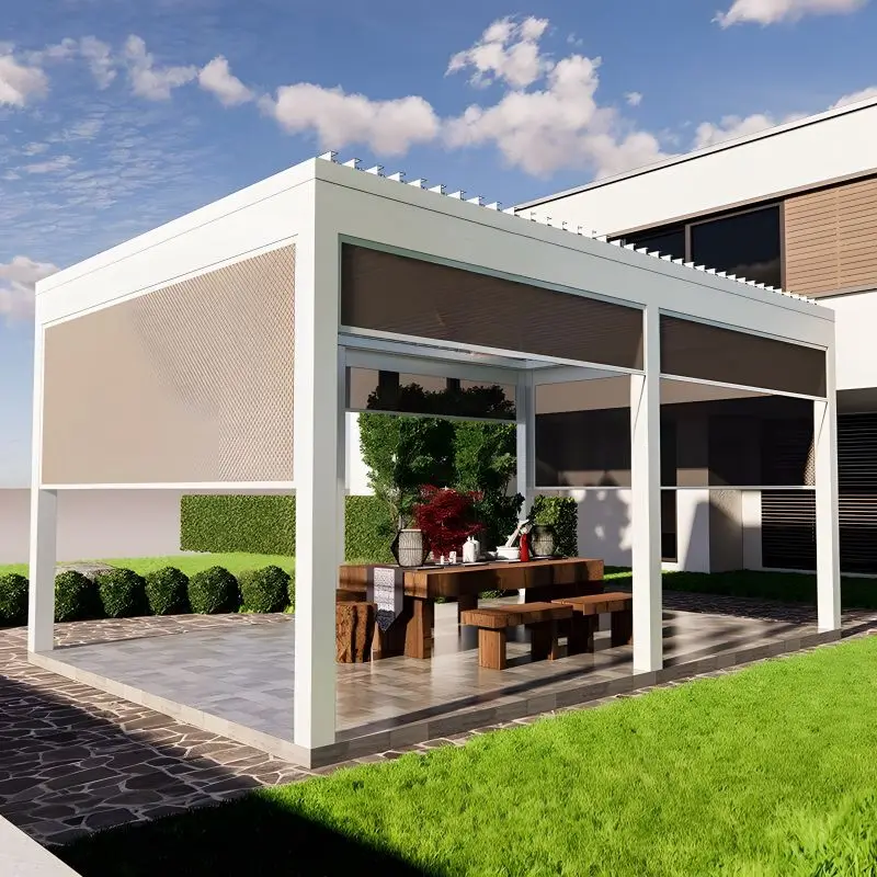 Factory Bulk Wholesale Can Be Customized Italian Outdoor Sunshade Rainproof Garden Courtyard Aluminum Pergola