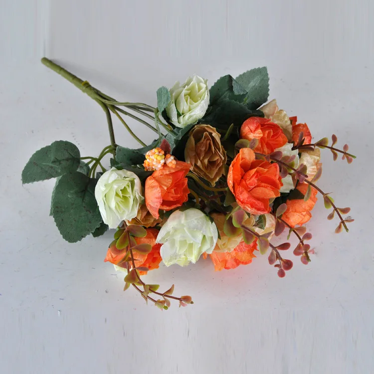 DREA Silk Artificial Flowers artificial Roses bouquet Suitable for Decoration of Hotel Wedding Office