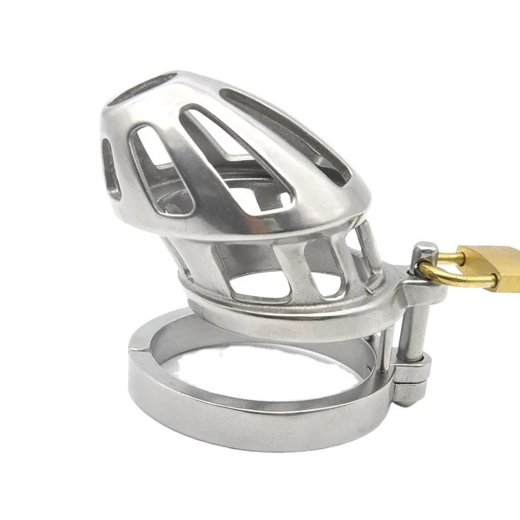 Male Chastity Device Hypoallergenic Stainless Steel Cock Cage Penis Ring Adult Game Sex Toy