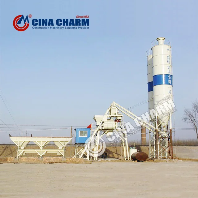 Hopper type HZS75 Fully-Automatic Concrete Mixing Plant with CE certification