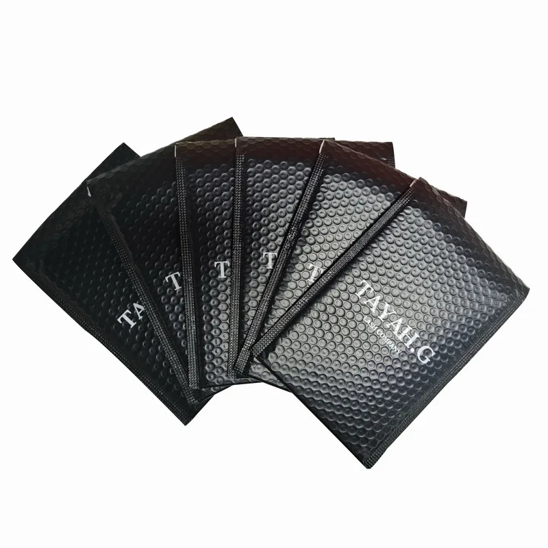  custom logo OEM ODM Biodegradable Designer Small Glitter Glossy Matte Waterproof Shipping Envelope Custom Black Bubble