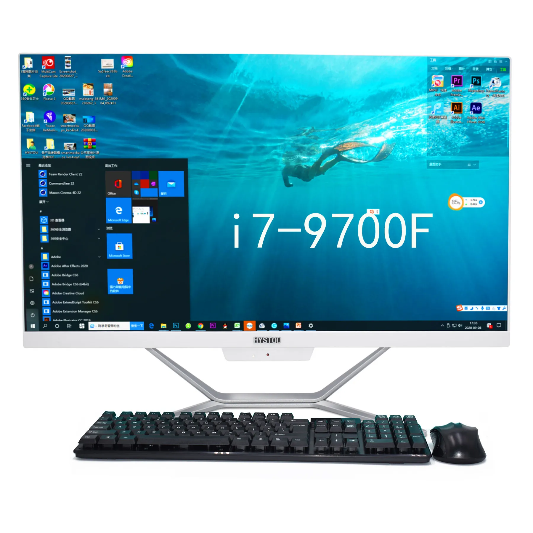 27 inch GTX 8 Core CPU i7 9700F 16GB RAM 1TB SSD Gaming Pc 8K All In One Desktop Computer