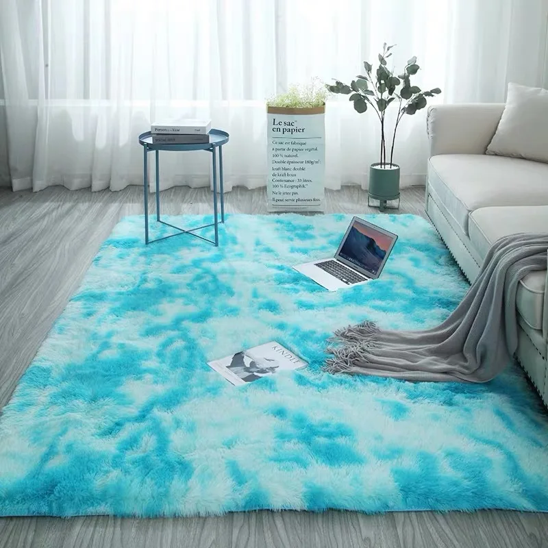 Large Shaggy Faux Fur Rug Fluffy Tie-Dye Pattern Super Soft Super Soft Rustic Design Home Goods Area Rug for Living Room