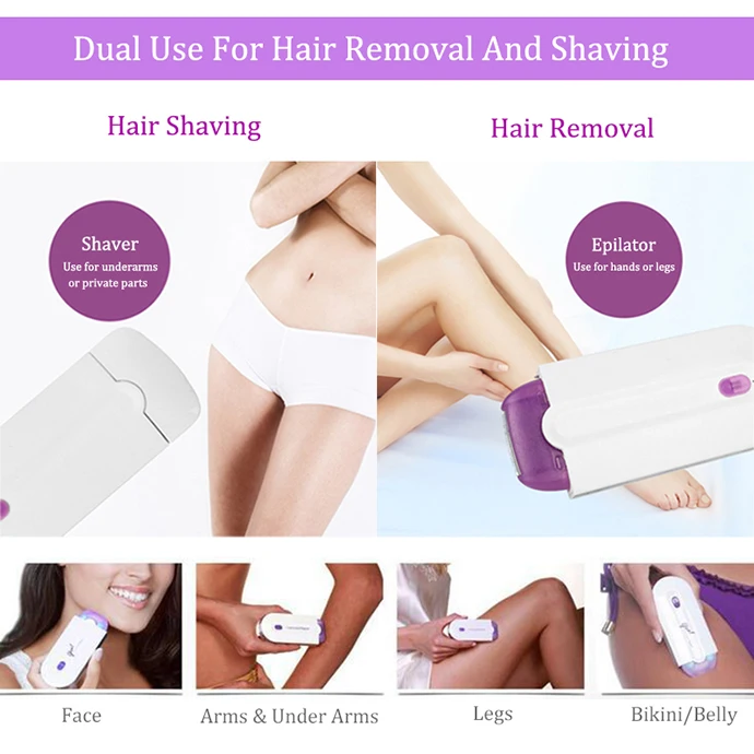 Drop Shipping USB Rechargeable Women Epilator Portable Hair Removal Tool Rotary Shaver Body Face Leg Bikini Lip Depilator