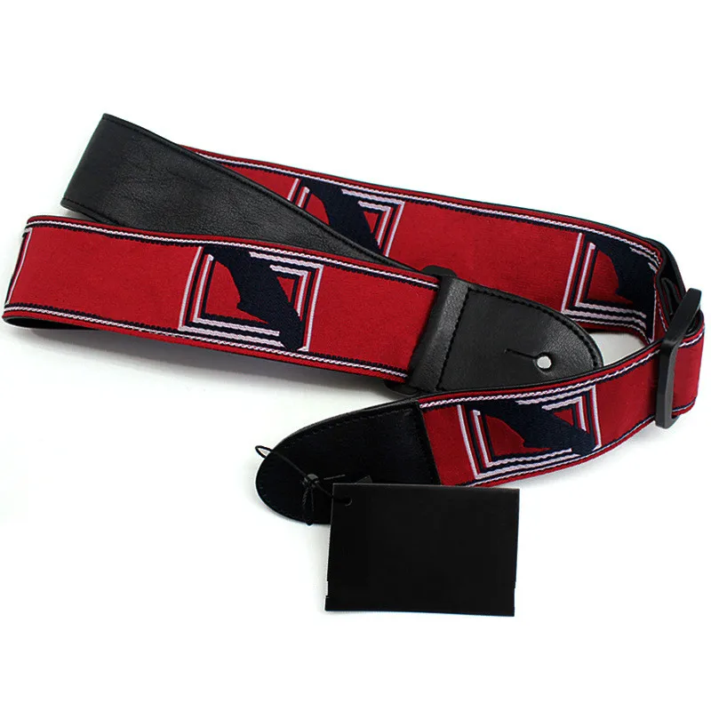 Universal Embroid Webbing Leather Guitar Strap Colorful For Musical Instrument Adjustable Strap Guitar